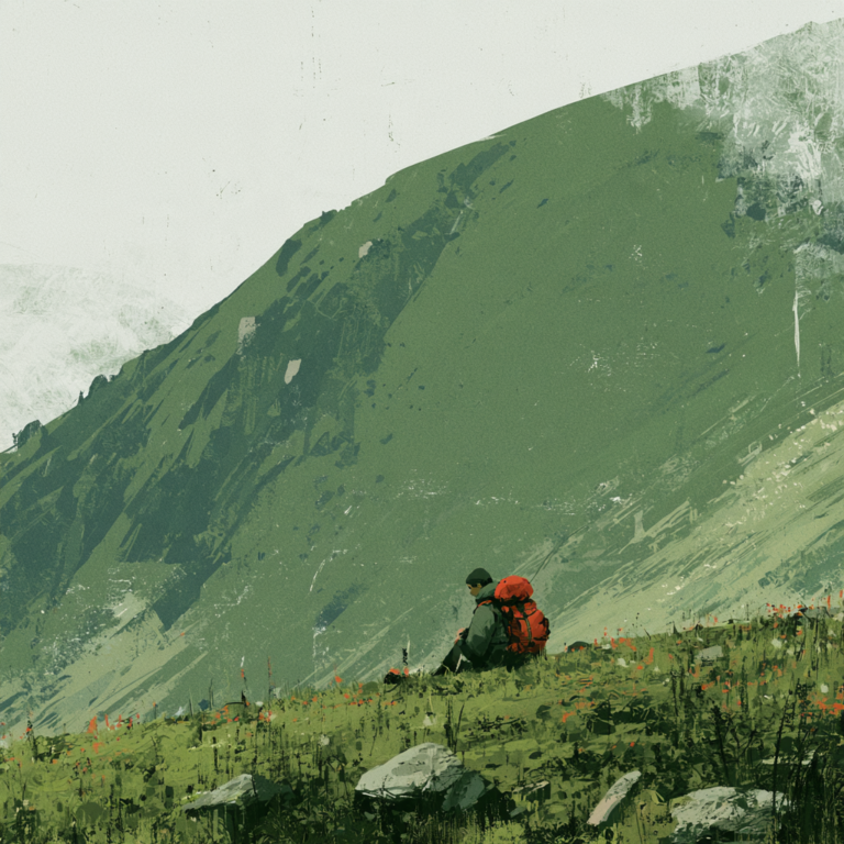 person taking a rest during a long journey